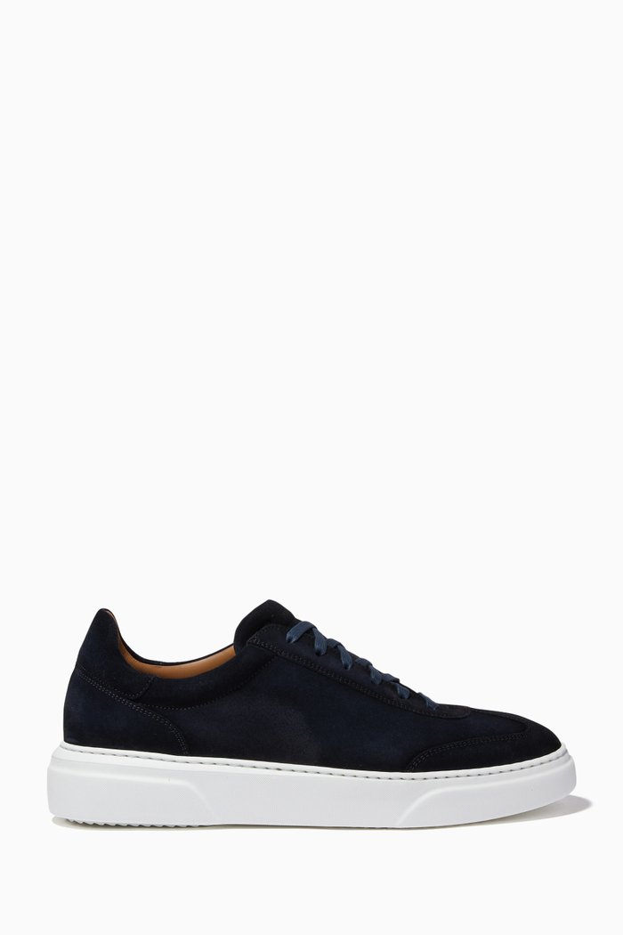

Lace Up Sneakers in Suede, Blue