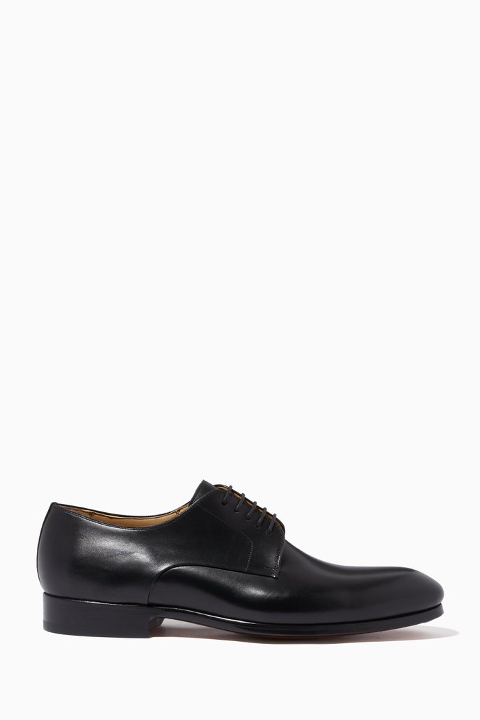 

Derby Lace-Up Shoes in Calf Leather, Black