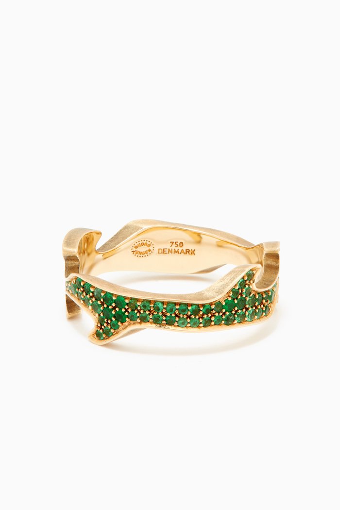 

Fusion Pavé Emeralds Centre Ring 1370 in 18kt Yellow Gold