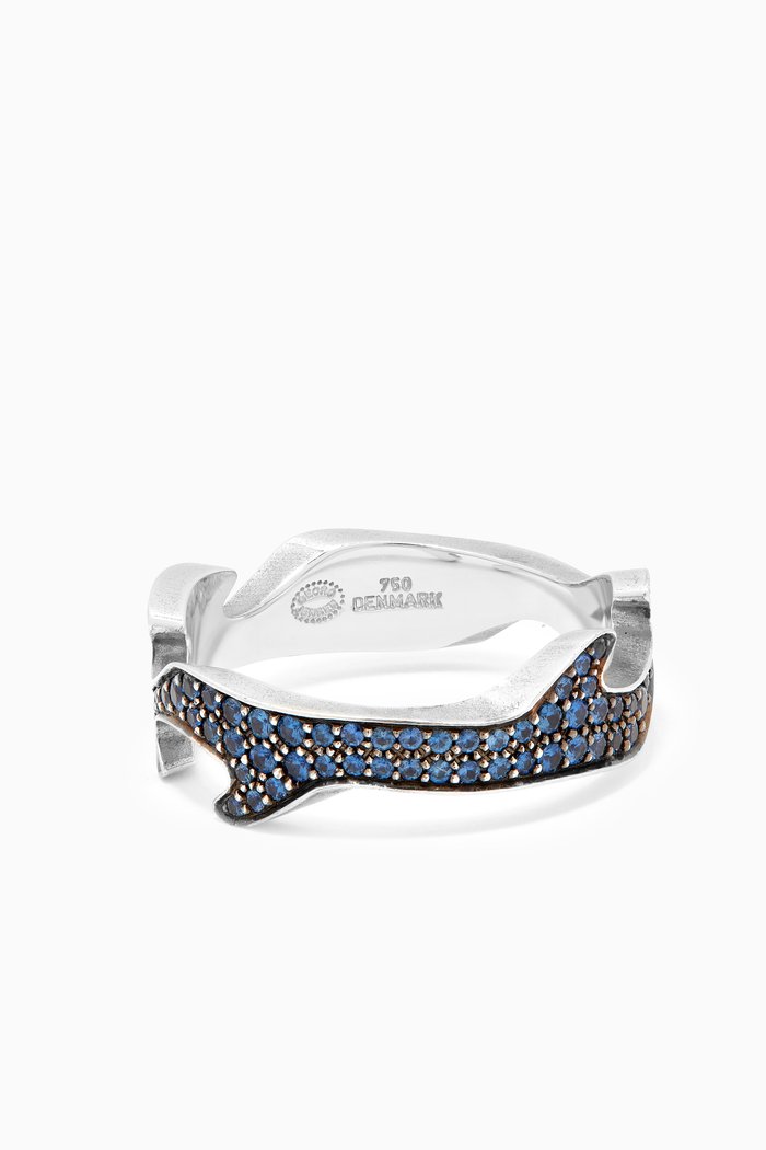 

Fusion Pavé Blue Sapphire Centre Ring 1370 in 18kt White Gold