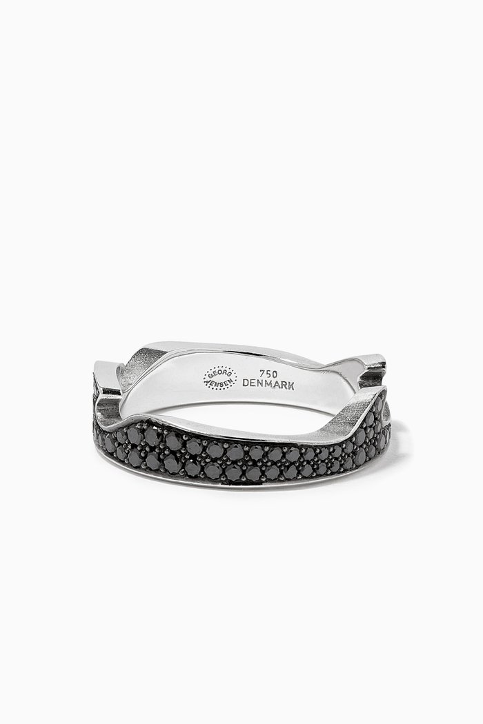 

Fusion Pavé Black Diamond End Ring 1370 in 18kt White Gold, Silver