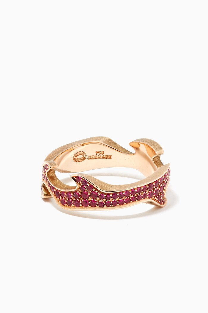

Fusion Pavé Ruby Centre Ring 1370 in 18kt Rose Gold