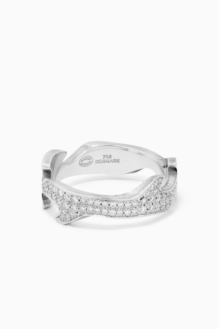 

Fusion Pavé Diamond Centre Ring 1370 in 18kt White Gold, Silver