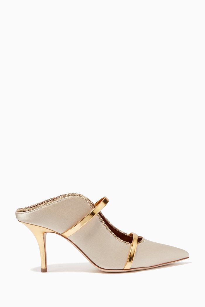 

Maureen 70 Mules in Satin, Gold