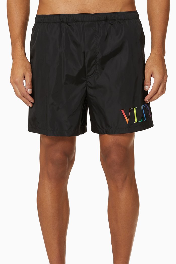 

VLTN Nylon Swim Shorts, Black