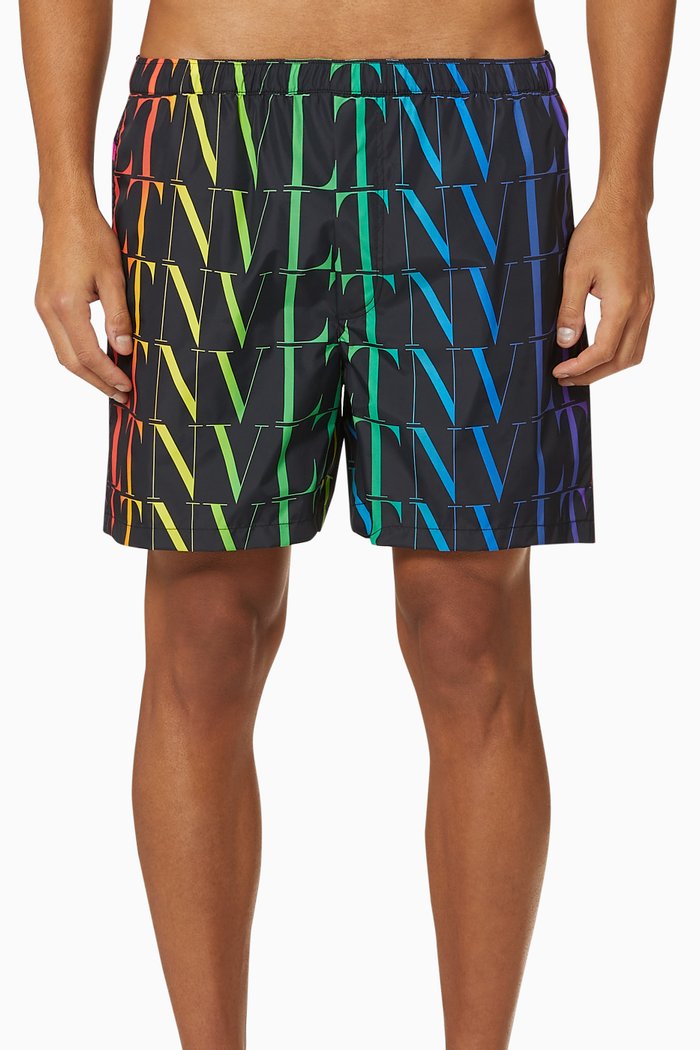 

VLTN TIMES Nylon Swim Shorts, Black