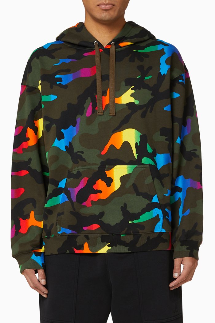 

Camouflage Jersey Hooded Sweatshirt, Multicolour