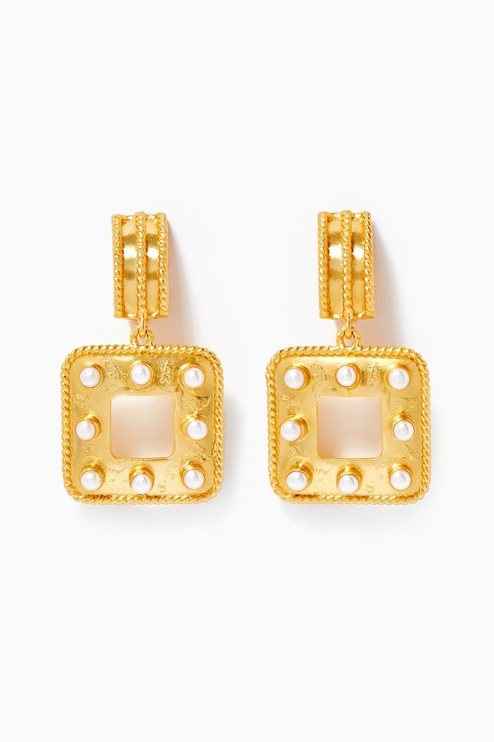 

Hope Earrings with Pearls in 24kt Gold Plating
