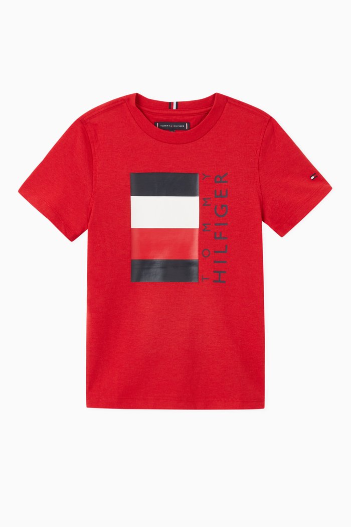 

Signature Detail Cotton Logo T-Shirt, Red
