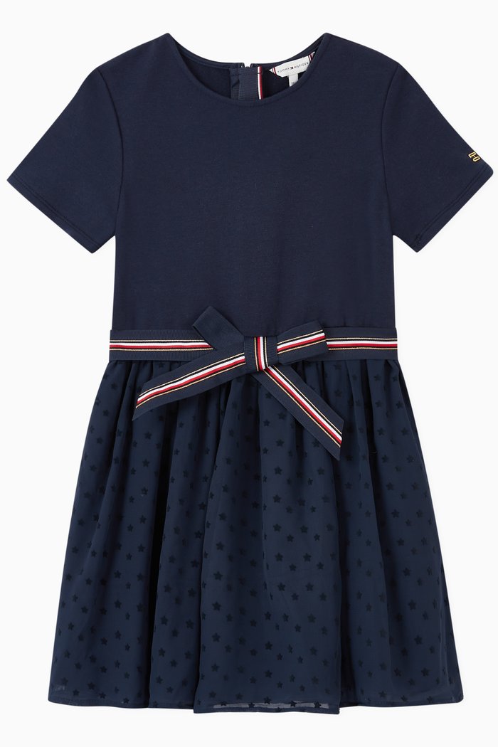 

Tonal Print Fit & Flare Dress, Multicolour
