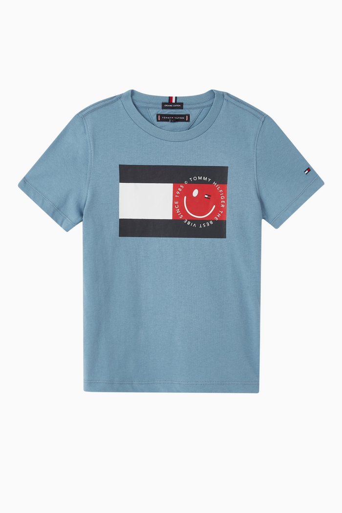 

Pure Organic Cotton Smiley T-shirt, Blue