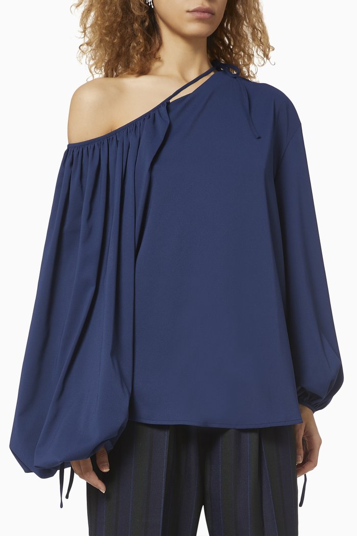 Two Way Flounce Blouse, Blue