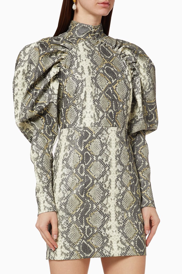

Kim Snake Print Dress, Grey