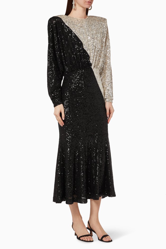 

Billie Sequined Maxi Dress, Silver