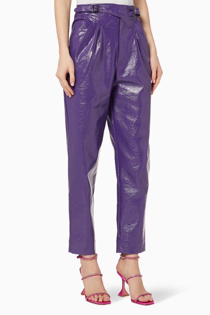 

Wilde Vegan Leather Pants, Purple