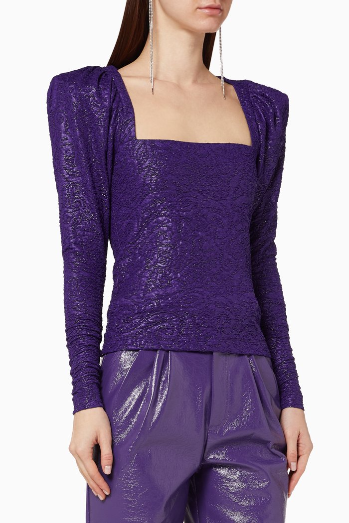 Stevie Jersey Top, Purple