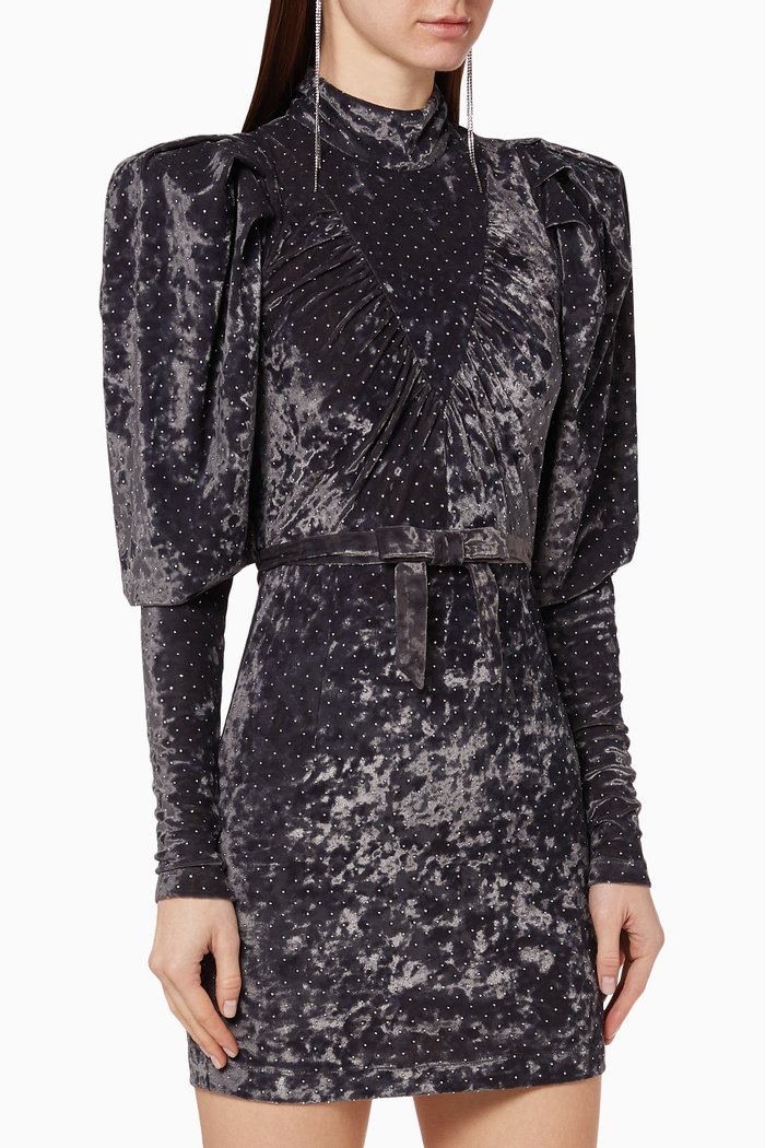 

Ida Velvet Dress, Grey