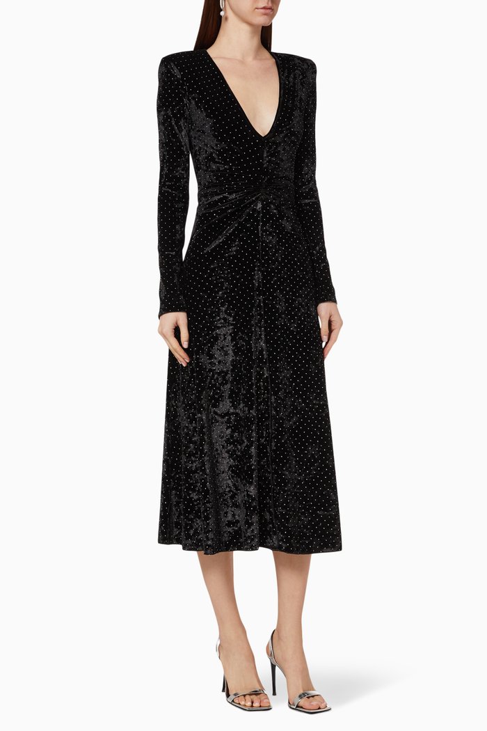 

Lily Velvet Midi Dress, Black