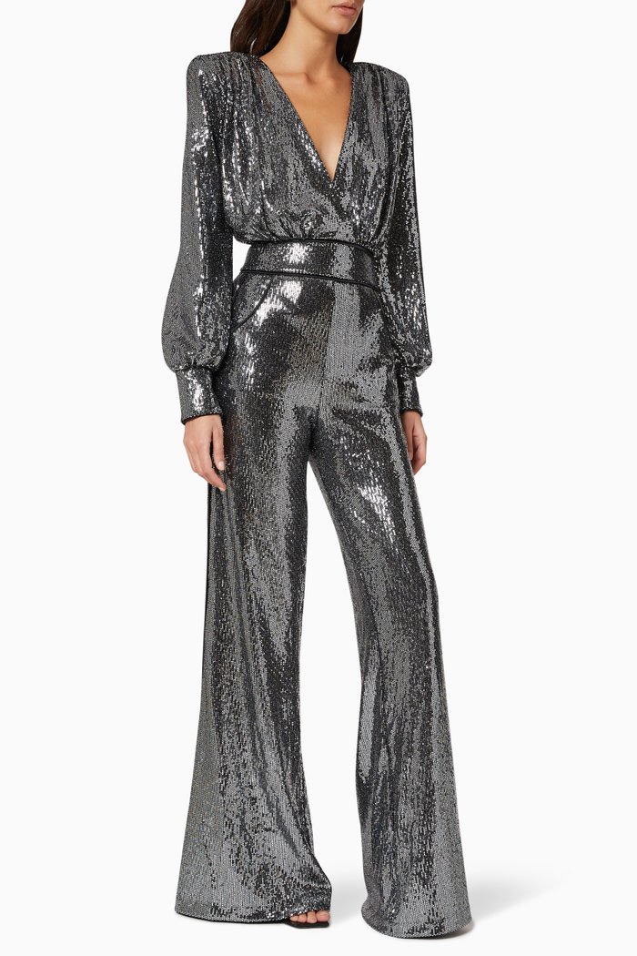 

Galileo Shimmer Jumpsuit, Silver