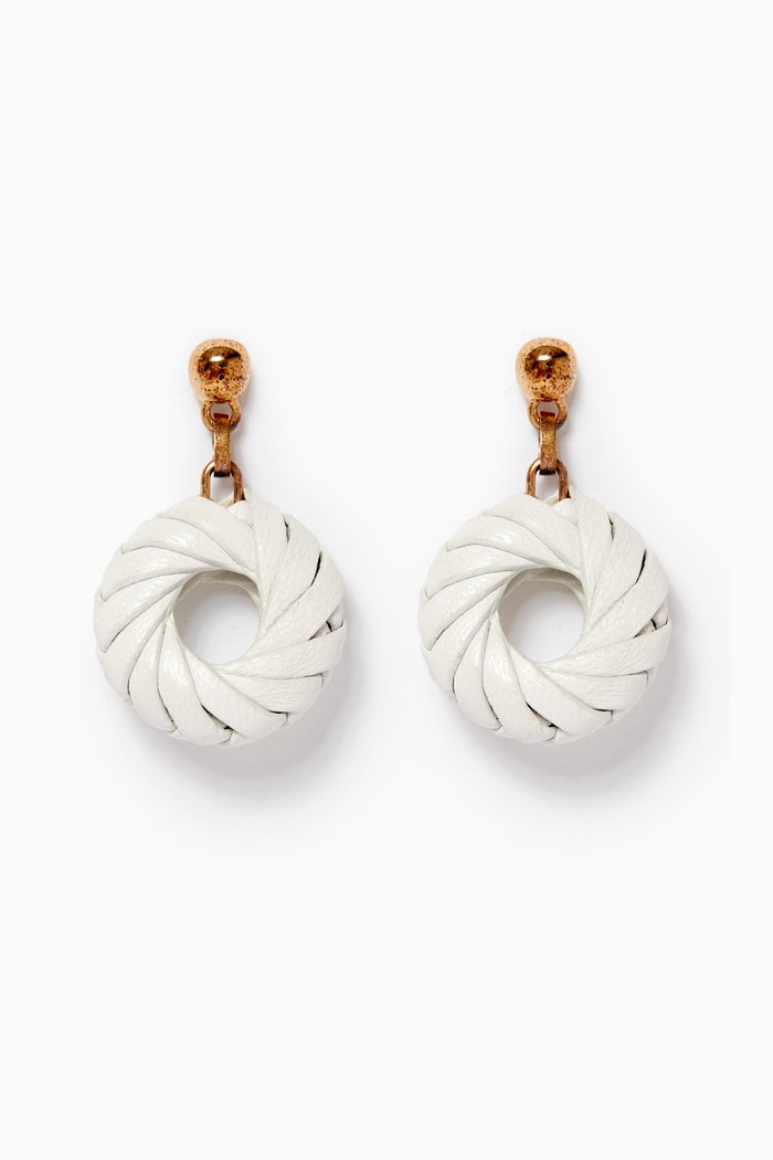 

Earrings in 18kt Gold Plated Silver & Nappa, White