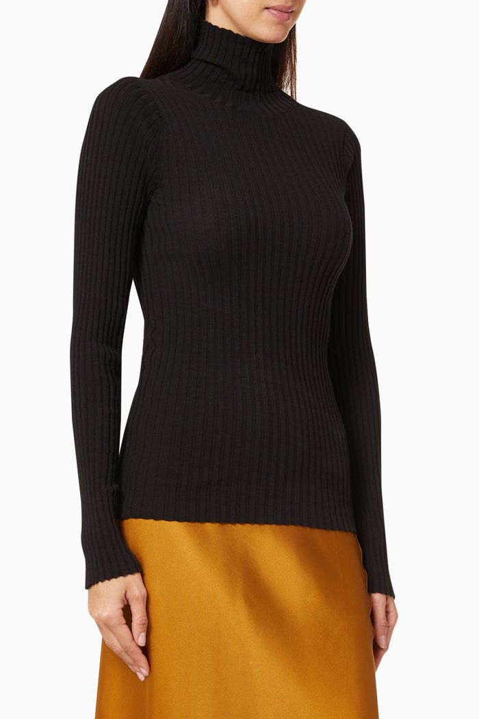 

Clare Ribbed Top, Black