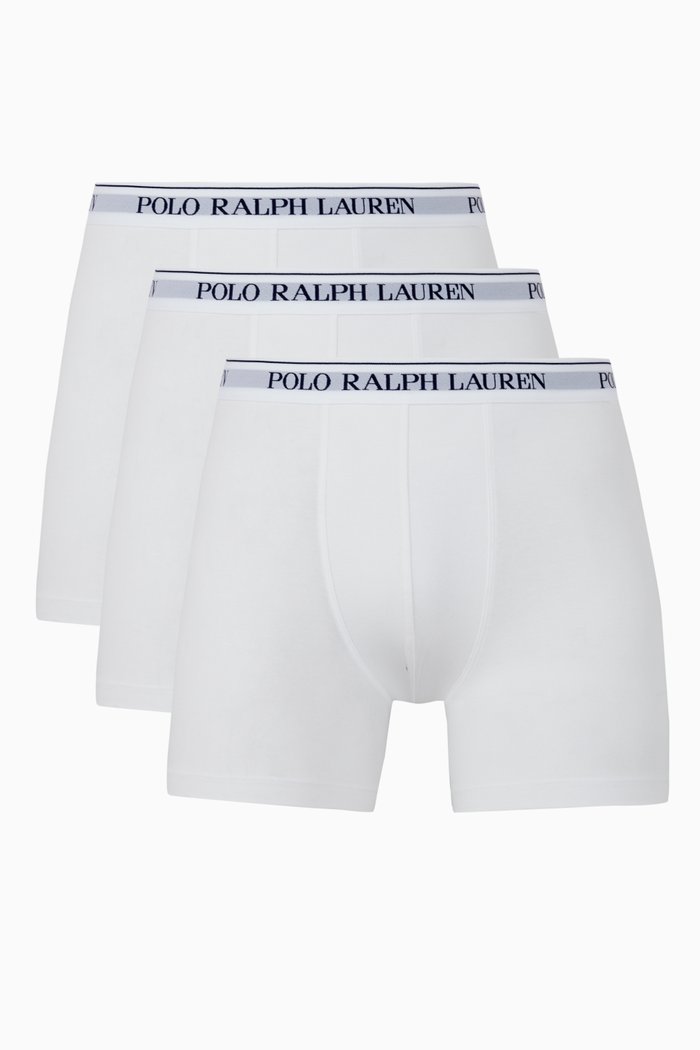 

Stretch Cotton Boxer Briefs, Set of 3, White