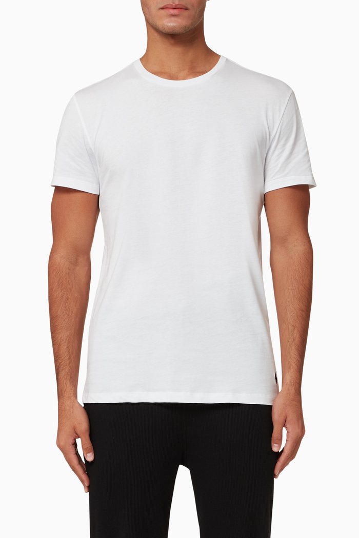 

Crewneck Cotton T-Shirt, Set of 3, White