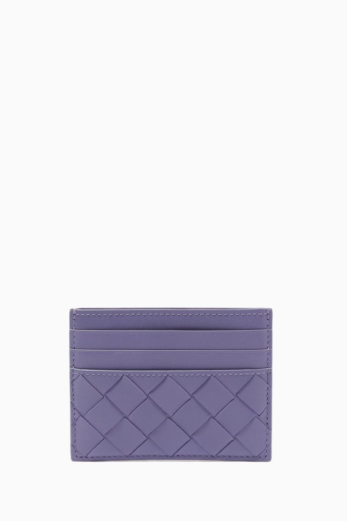 

Card Holder in Intrecciato Nappa, Purple