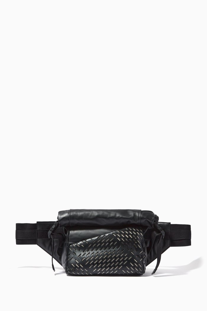 

Belt Bag in Smooth & Perforated Calf, Black