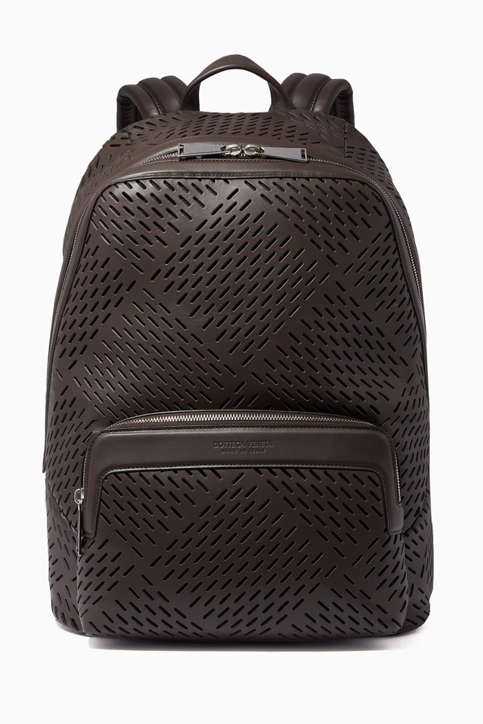 

Backpack in Perforated Matte Calf, Brown