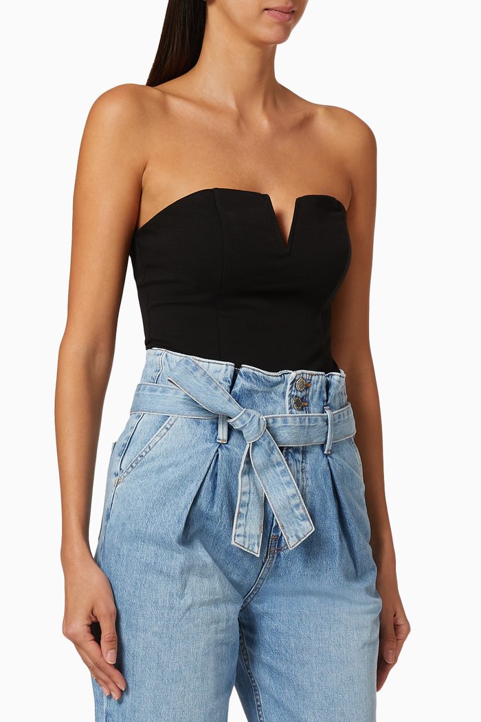 

Faye Bustier Bodysuit, Black