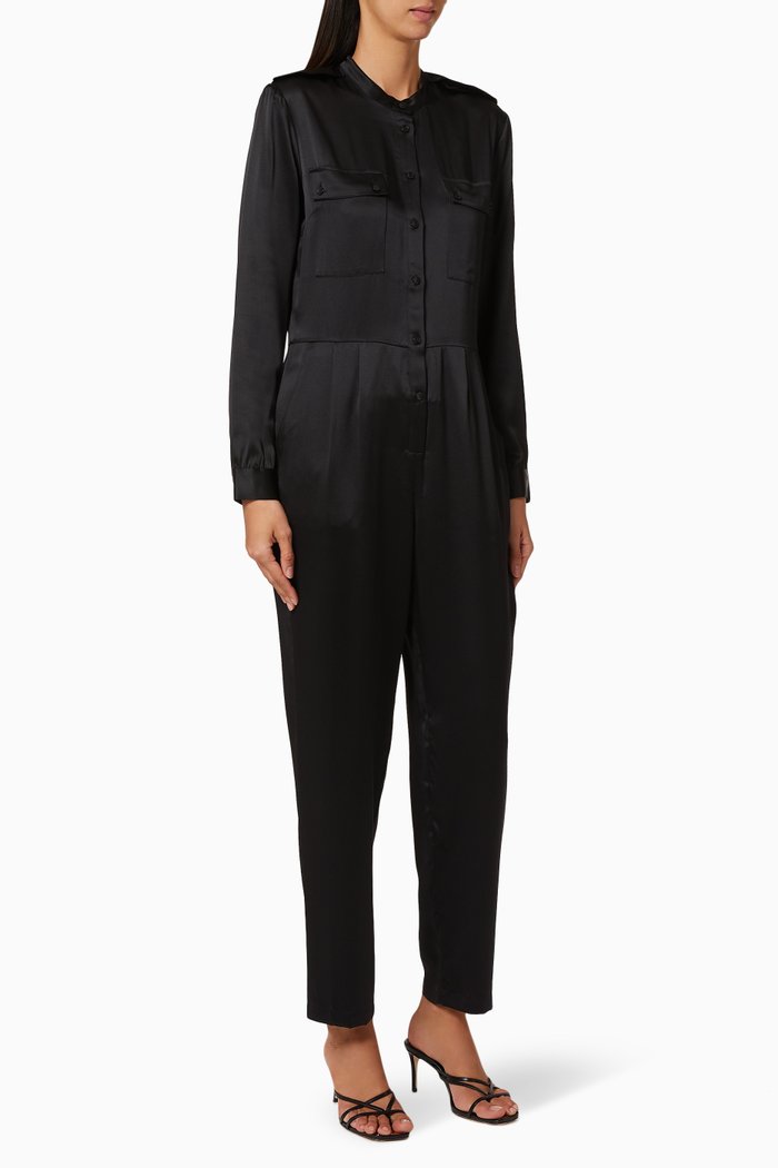 

Rosalie Silk Jumpsuit, Black