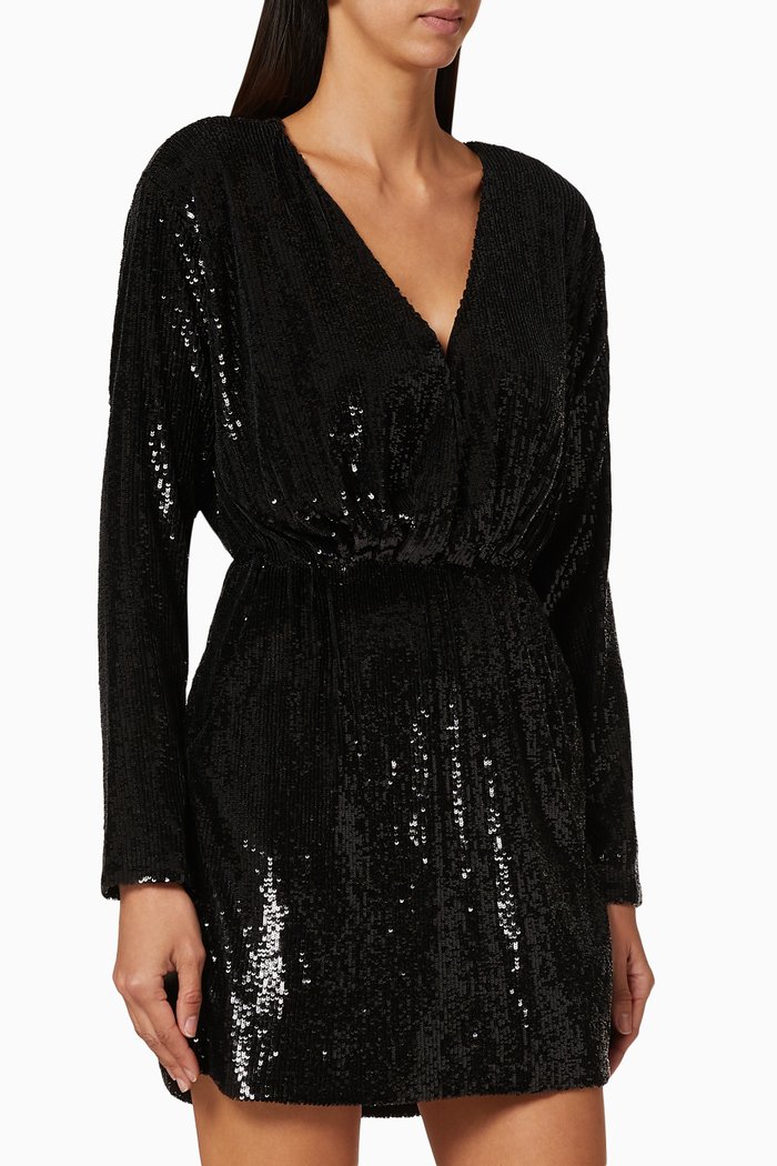 

Elena Sequin Dress, Black