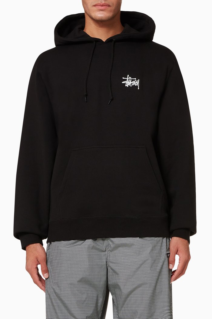 

Basic Stussy Cotton Jersey Hoodie, Black