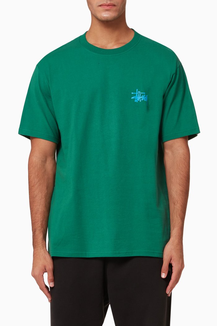 

Basic Stussy Logo Cotton Jersey T-shirt, Green
