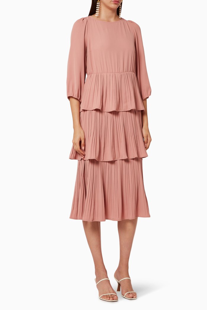 

Yasinsta Pleated Midi Dress, Pink