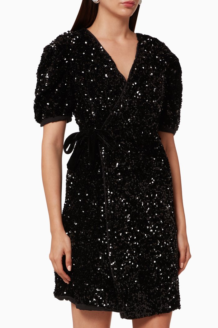 

Yassequella Wrap Dress, Black