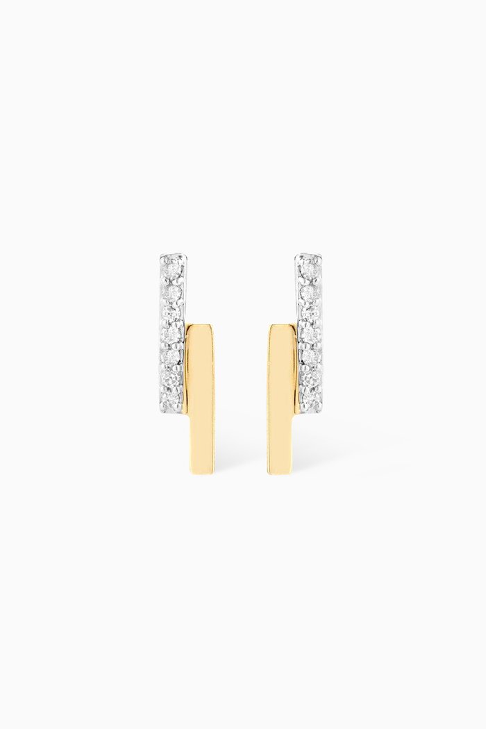

Mini Diamond Bar Bypass Stud Earrings in 14kt Yellow Gold