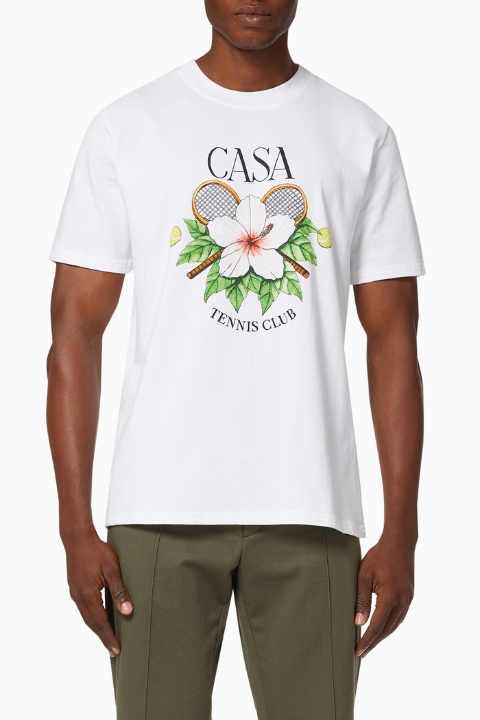 

Casa Tennis Club Cotton T-shirt, White