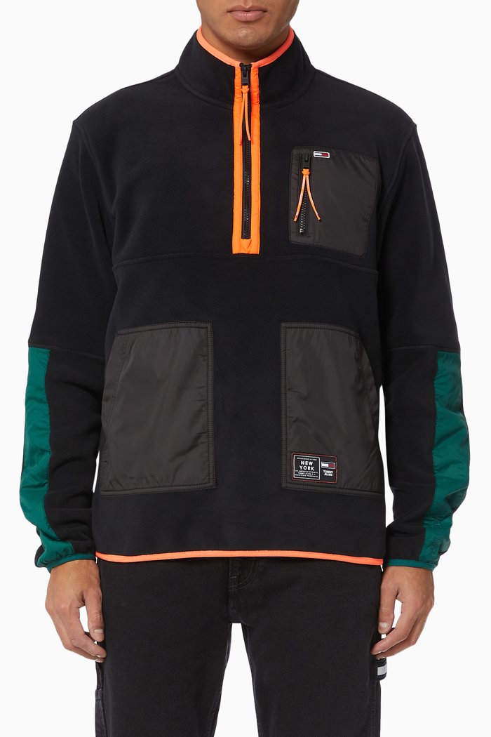 Colour Blocked Jersey Sweatshirt, Black