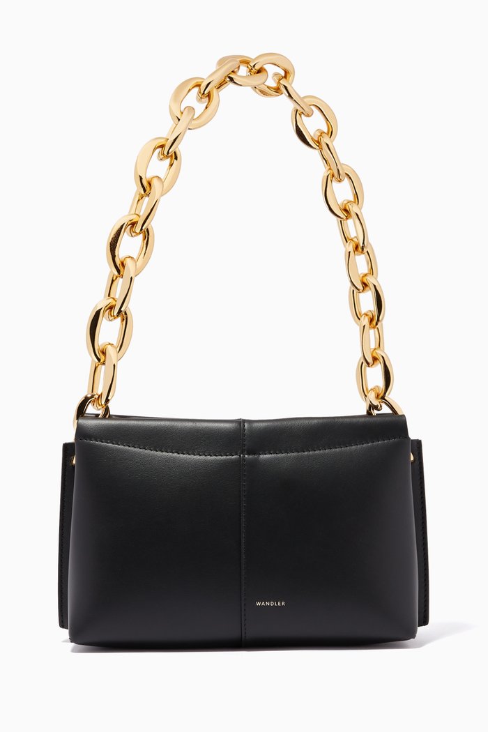 

Mini Carly Bag with Heavy Chain in Leather, Black