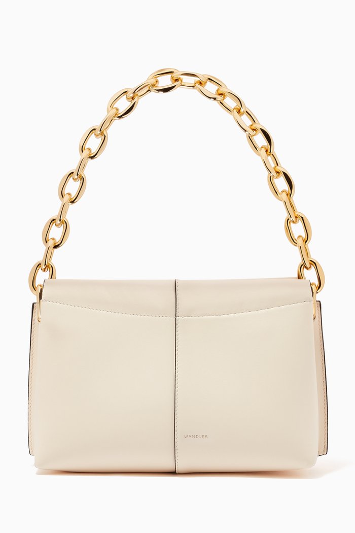 

Mini Carly Bag with Heavy Chain in Leather, White