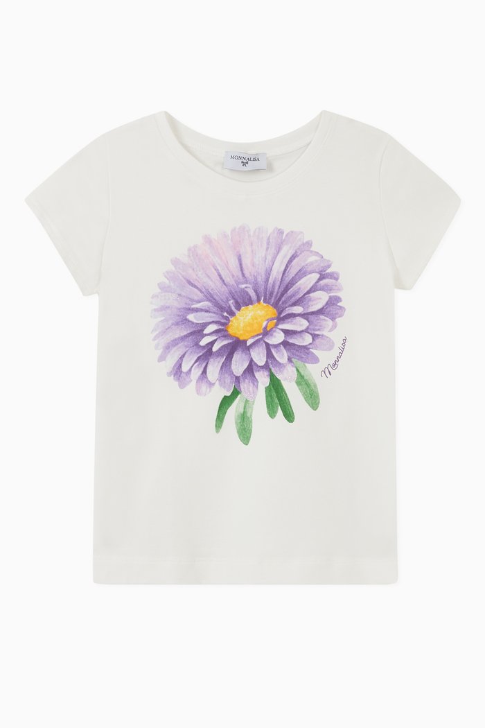 Floral Jersey T-shirt, White