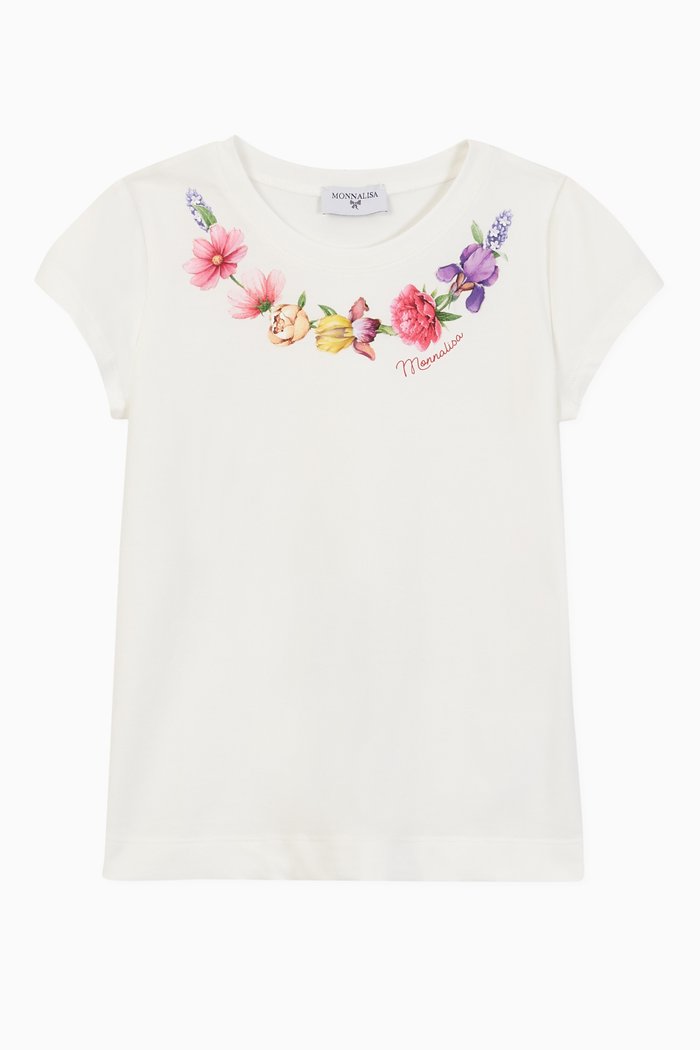 

Necklace Print Jersey T-shirt, White