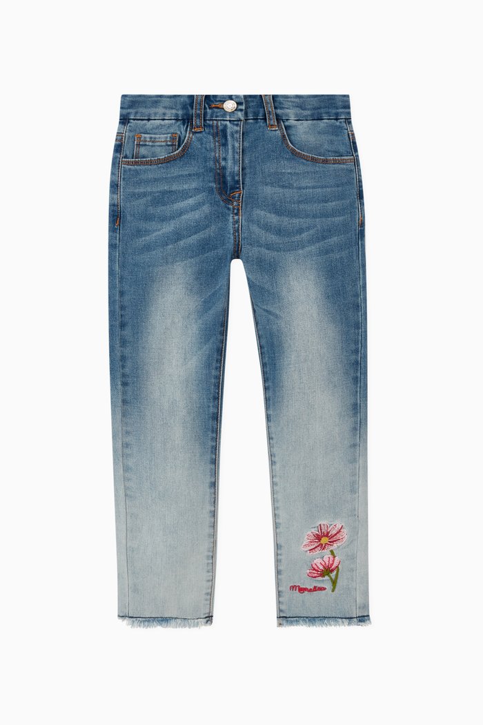 

Embroidered Denim Jeans, Blue