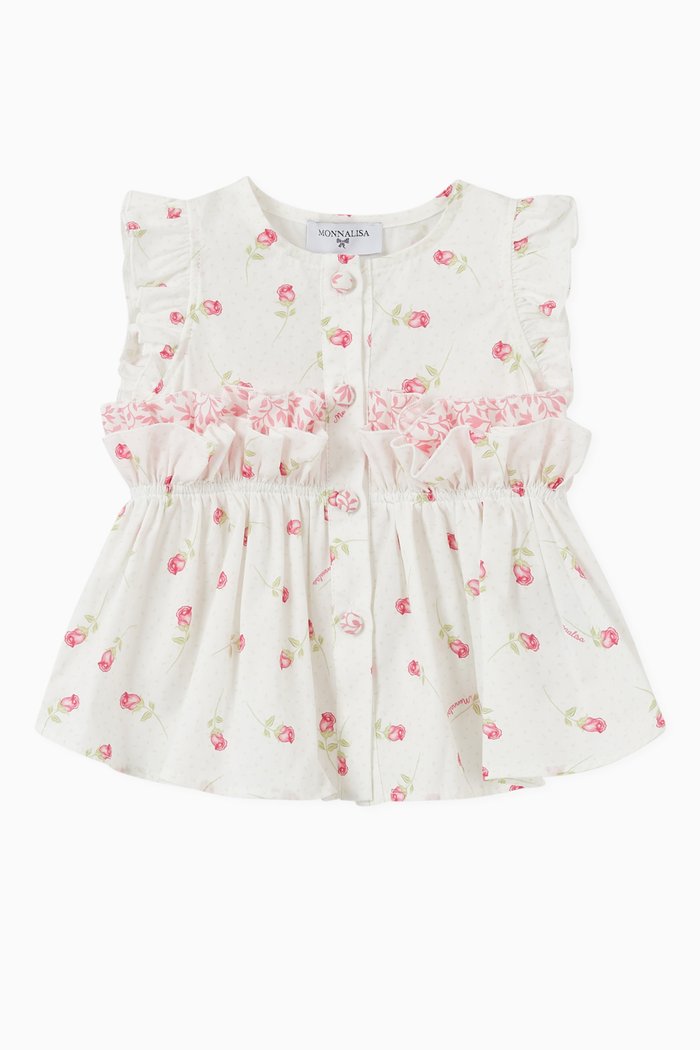 

Roses Cotton Top, White