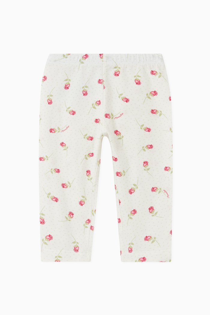 

Rose Cotton Leggings, White