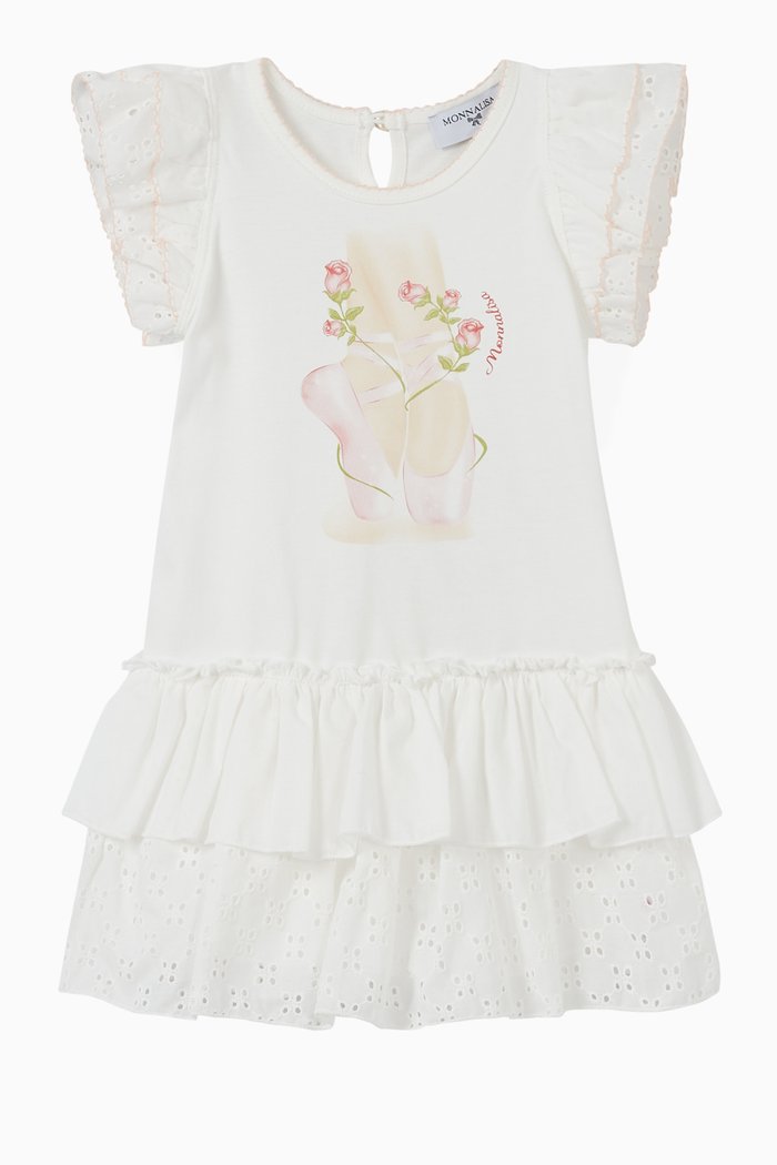 

Ballerina Pointe Shoes Jersey Dress, White