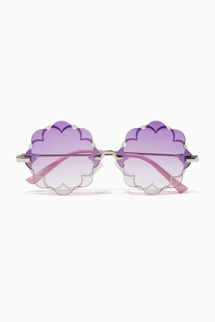 Double Lens Flower Sunglasses, Purple