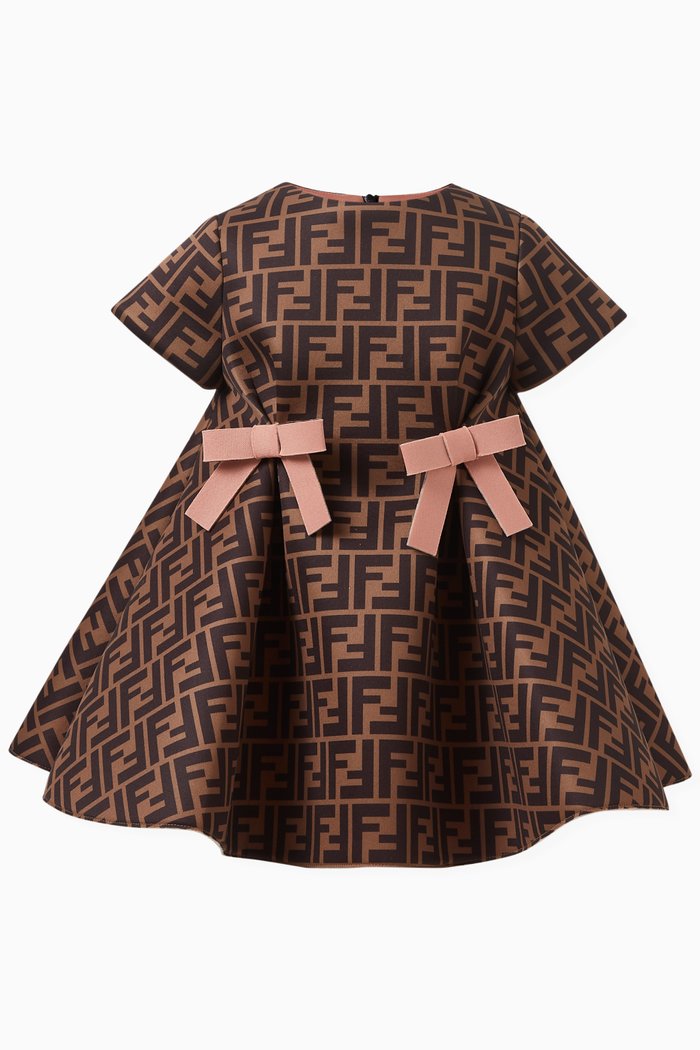 

All-over Monogram Dress in Neoprene, Brown